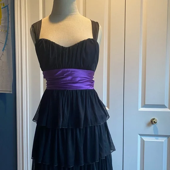 strapless open back dress Purple Gothic Lolita Ball Gown